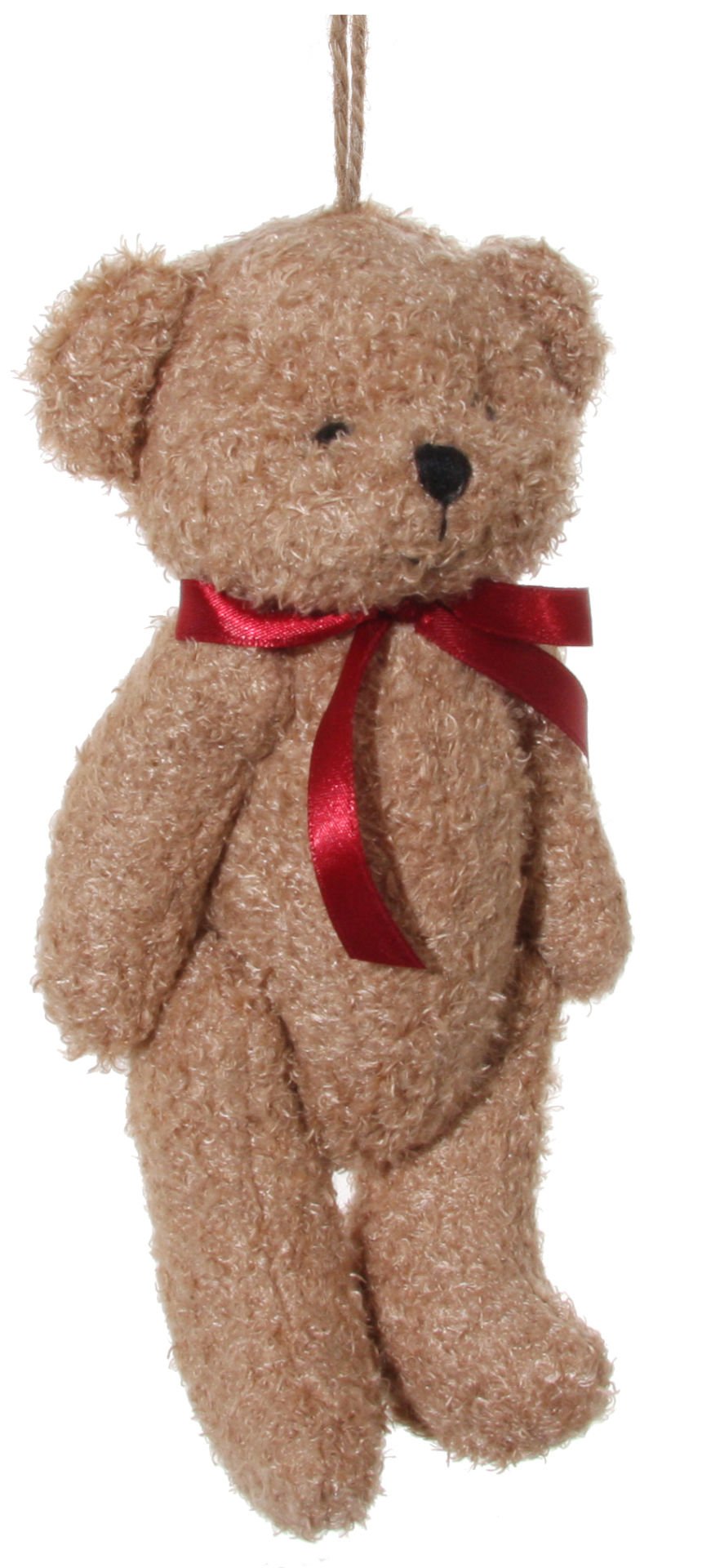 Kırmızı Fiyonklu Teddy Bear Yılbaşı Süsü
