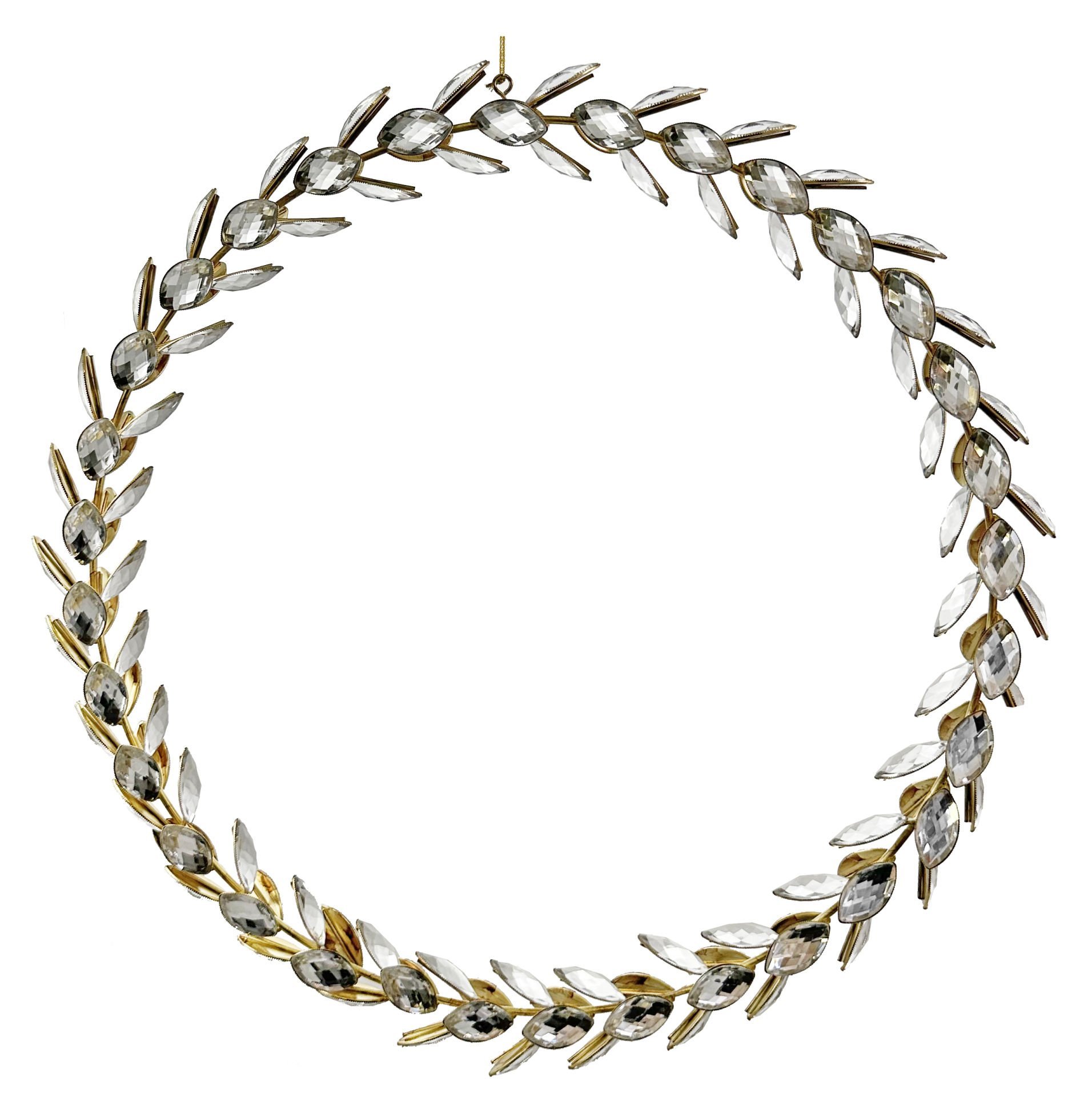 Kristal Taşlı Metal Çelenk - 52cm