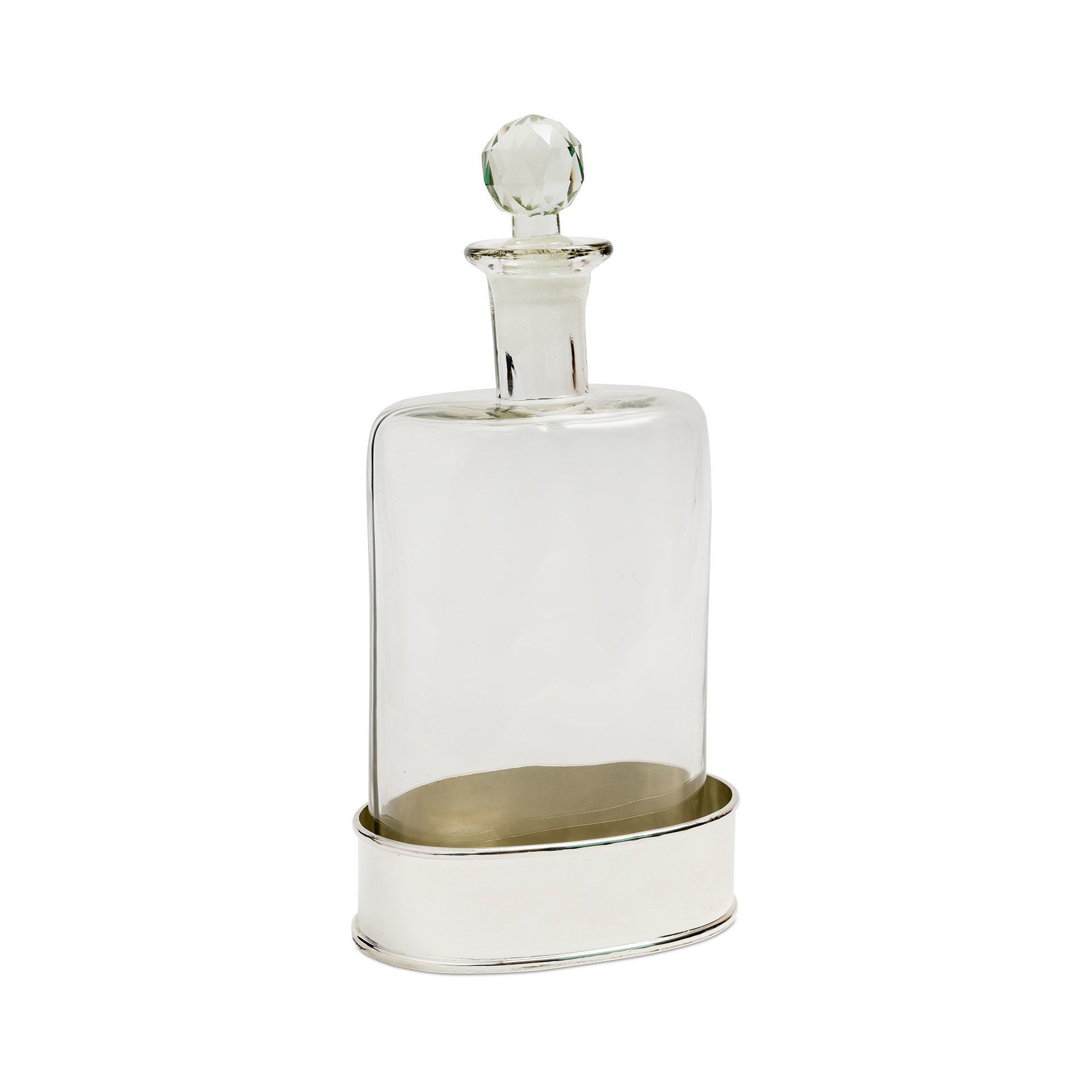 Gümüş Stantlı Oval Likör Şişesi - Karaf