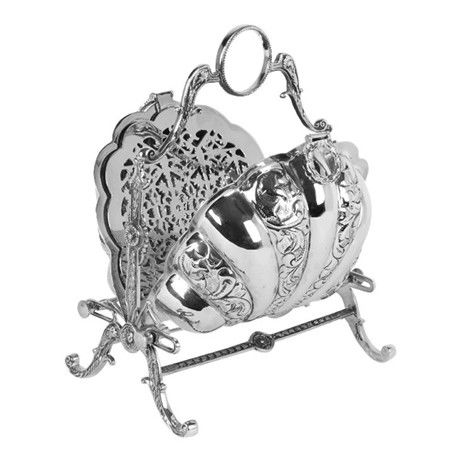 Viktoryan Isıtıcılı Gümüş Kaplama Çöreklik  - Sunumluk