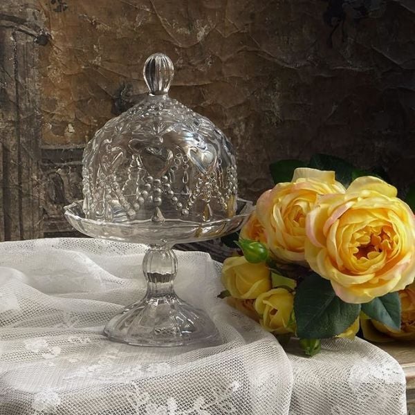 Kalplerle Kaplı Kaideli Cam Kek / Pasta Standı