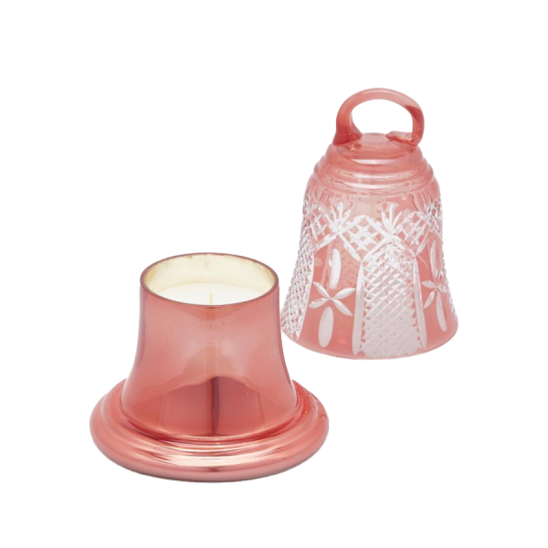 ÇAN FORMLU KAPAKLI PEMBE MUMLUK, 18 CM