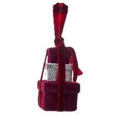 ÜÇLÜ HEDİYE KUTUSU YILBAŞI SÜSÜ, KIRMIZI KADİFE