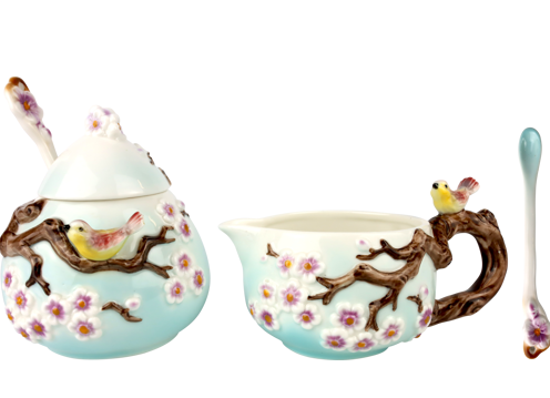 BLOSSOM DELIGHT SÜTLÜK VE ŞEKERLİK SETİ, MAVİ