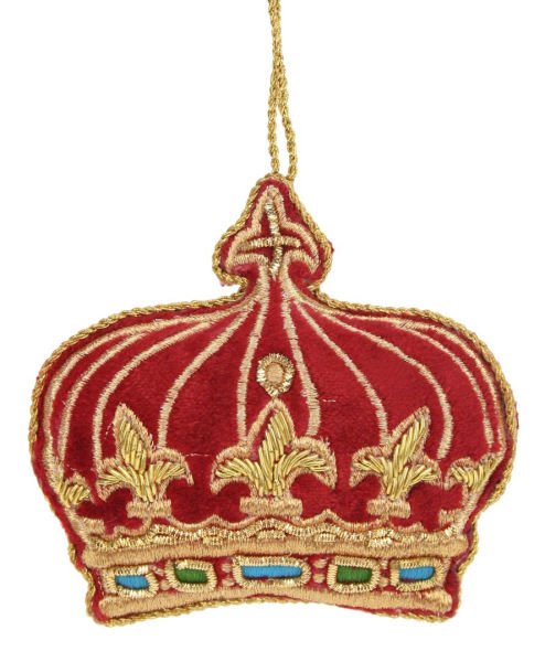 Fleur de Lys İşlemeli Taç Süs