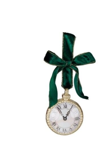 YEŞİL KURDELELİ CEP SAATİ YILBAŞI SÜSÜ - GOODWILL