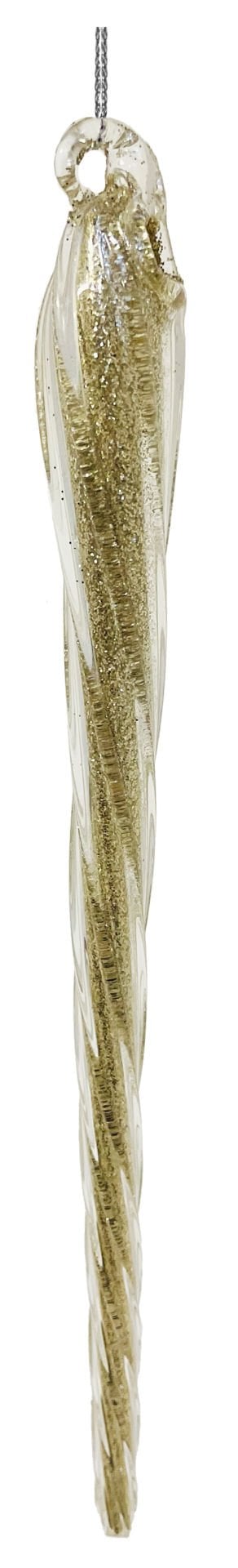 Altın Simli Cam Sarkıt Yılbaşı Süsü