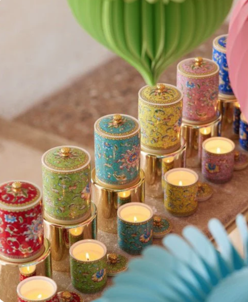 Lacivert Ming Desenli Kokulu Mum, Küçük