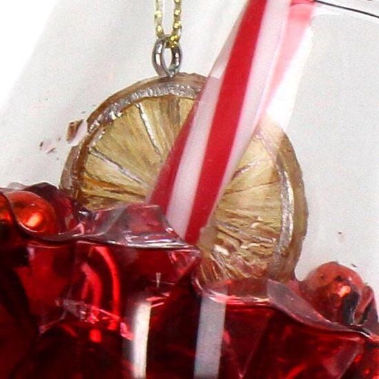 Kırmızı Kokteyl Cam Yılbaşı Süsü