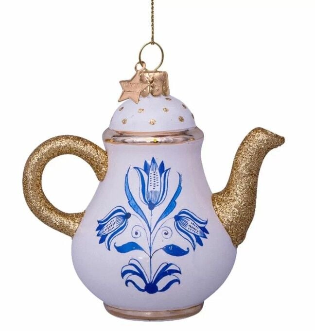 Delft Mavisi Demlik Yılbaşı Süsü