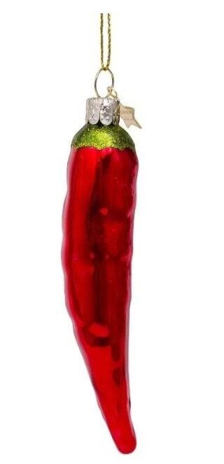 Kırmızı Biber Cam Yılbaşı Süsü