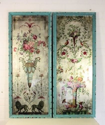 Vintage Çiçek Desenli Duvar Panosu 2'li