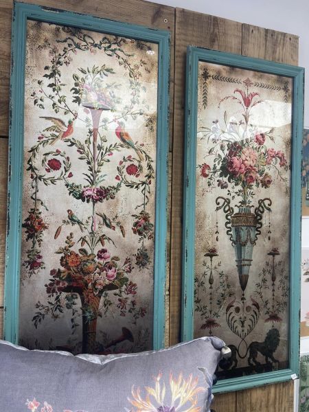 Vintage Çiçek Desenli Duvar Panosu 2'li