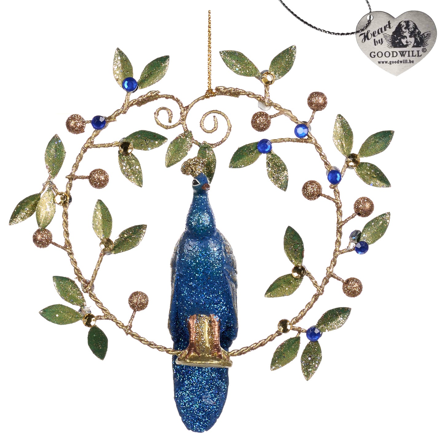 GİZEMLİ BAHÇE TAVUS KUŞU ÇELENK YILBAŞI SÜSÜ,  GOODWILL