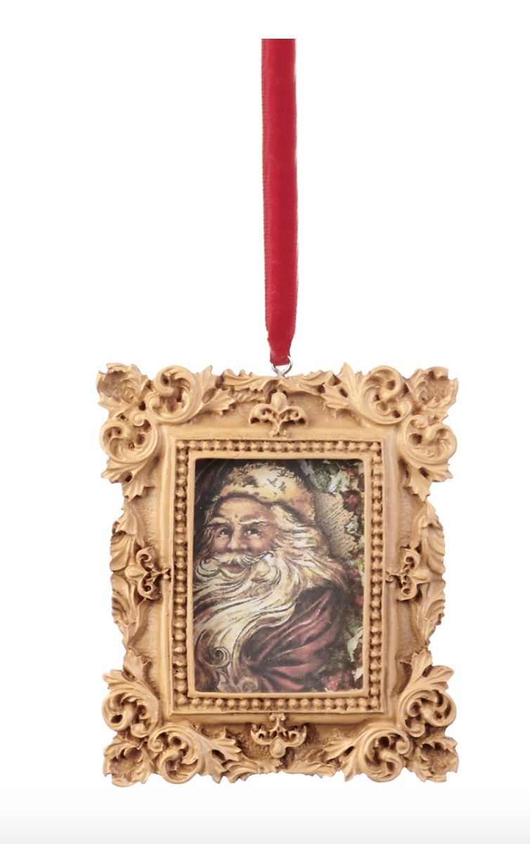 DİKDÖRTGEN NOSTALJİK ÇERÇEVELİ NOEL BABA YILBAŞI SÜSÜ, GOODWILL