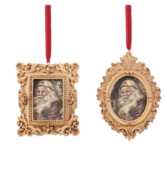 NOSTALJİK OVAL ÇERÇEVELİ NOEL BABA YILBAŞI SÜSÜ, GOODWILL