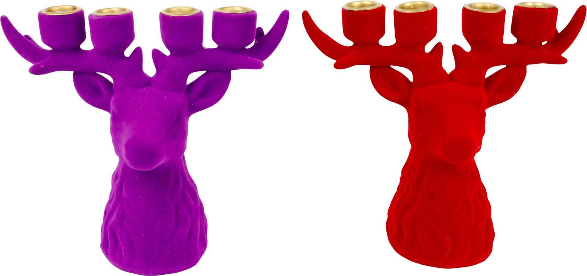 Forest Glow Geyik Başlı Şamdan, Mor Renk - Hoff-Interieur