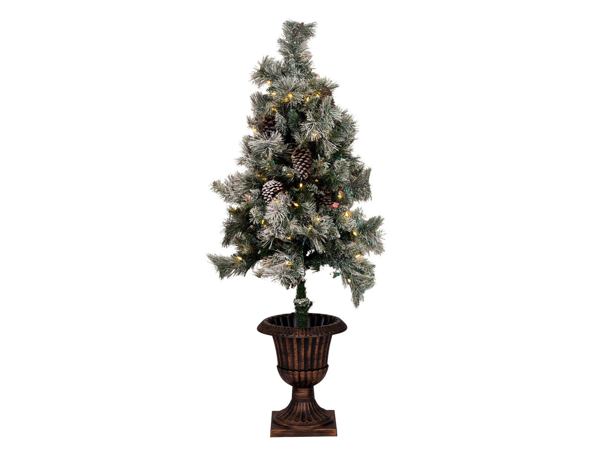 ANTİK SAKSIDA SÜSLEMELİ 150 LED IŞIKLI YAPAY ÇAM YILBAŞI AĞACI 122 CM, GOODWILL