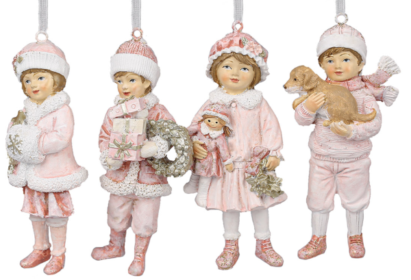 Manşonlu Kız Yılbaşı Ağacı Süsü - Pembe