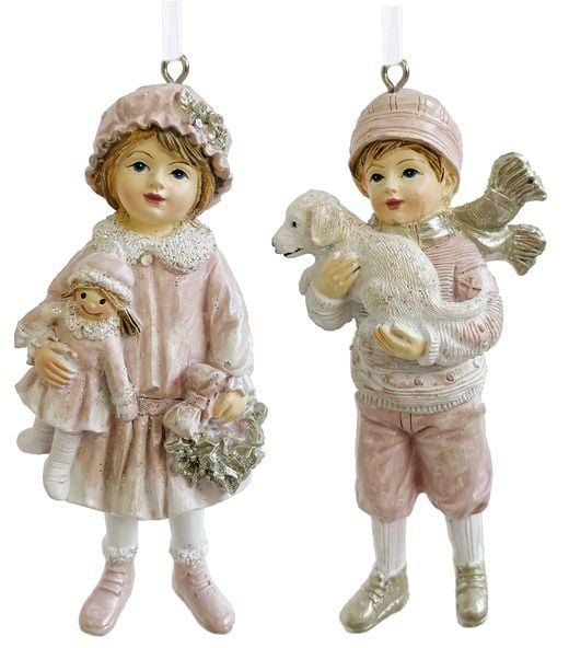 Manşonlu Kız Yılbaşı Ağacı Süsü - Pembe