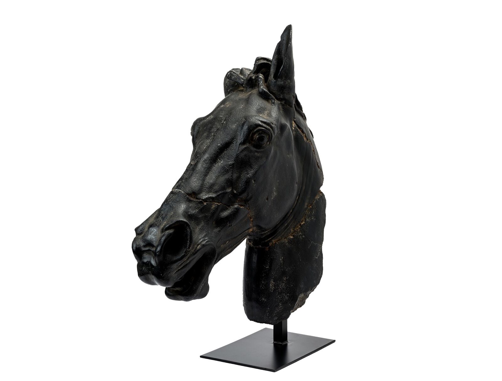 Selene At Başı Heykel – Siyah Mermer Görünümlü Antik Yunan Replika