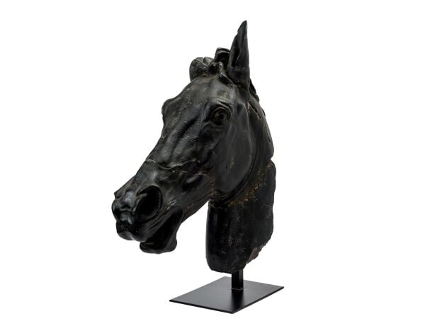 Selene At Başı Heykel – Siyah Mermer Görünümlü Antik Yunan Replika