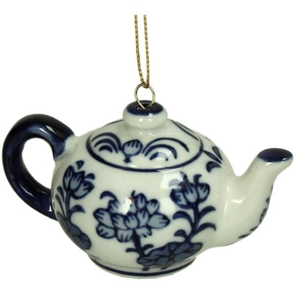 Bleu Blanc Porselen Çaydanlık Süs - 6.5cm