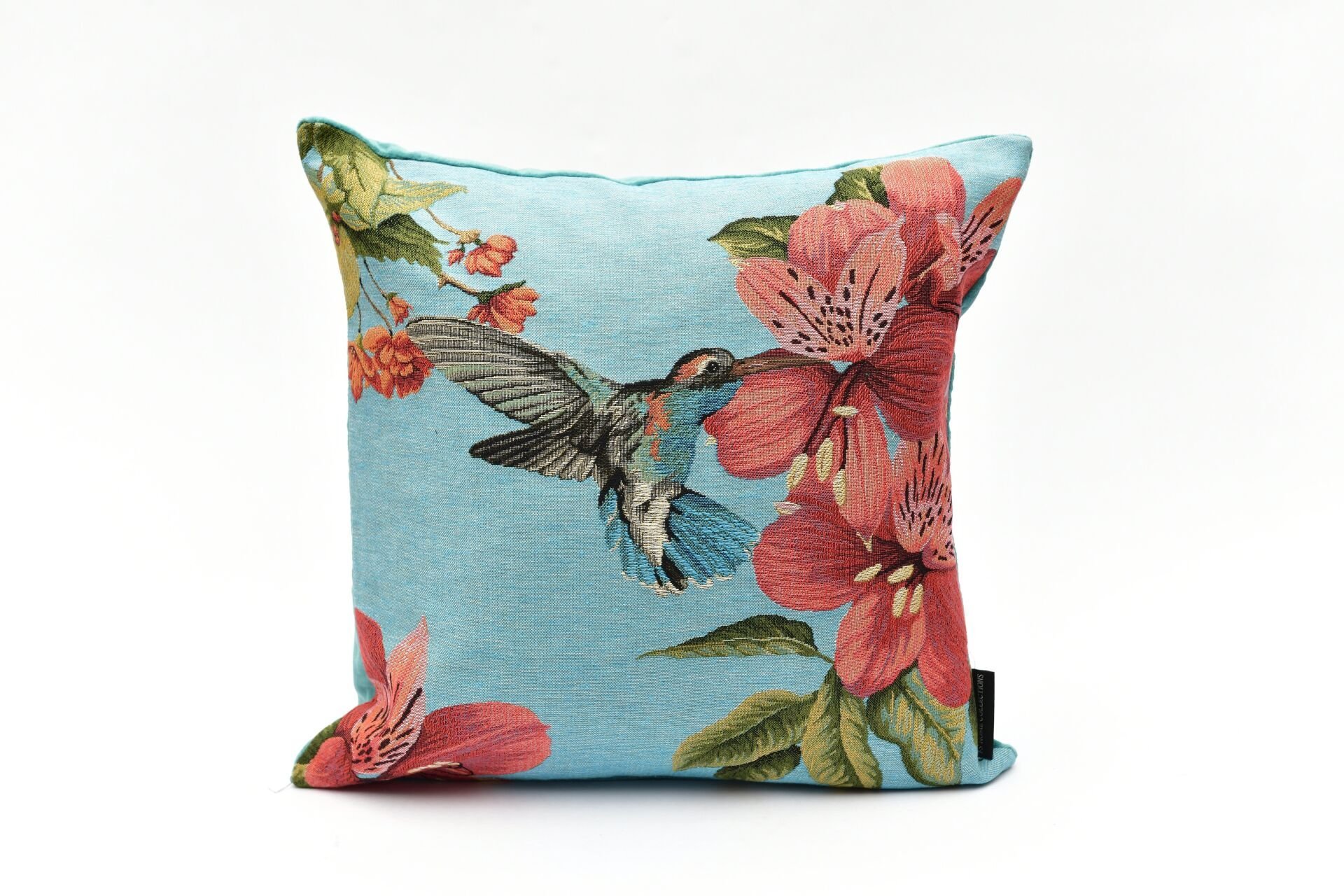 KUŞLU KARE YASTIK, MAVİ