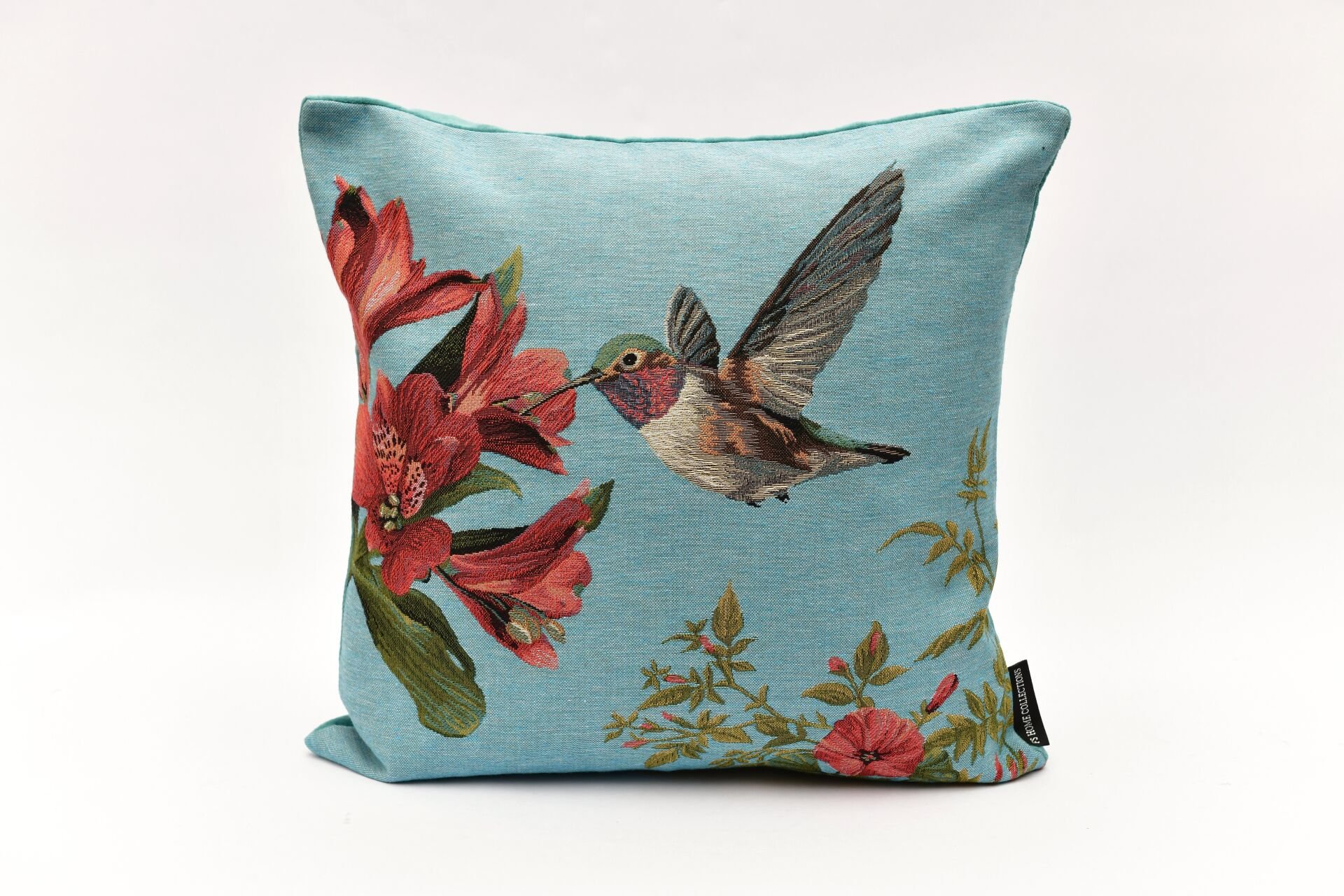 KUŞLU KARE YASTIK, MAVİ