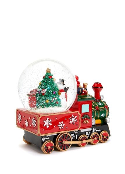 NOEL BABA TRENİ KAR KÜRESİ - MÜZİKLİ & KURMALI