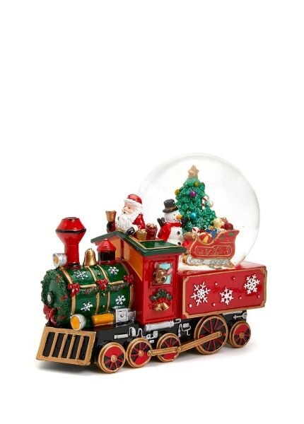 NOEL BABA TRENİ KAR KÜRESİ - MÜZİKLİ & KURMALI