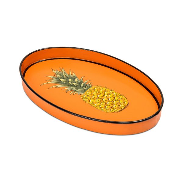 Ananas Detaylı El Boyaması Fauna Tepsi