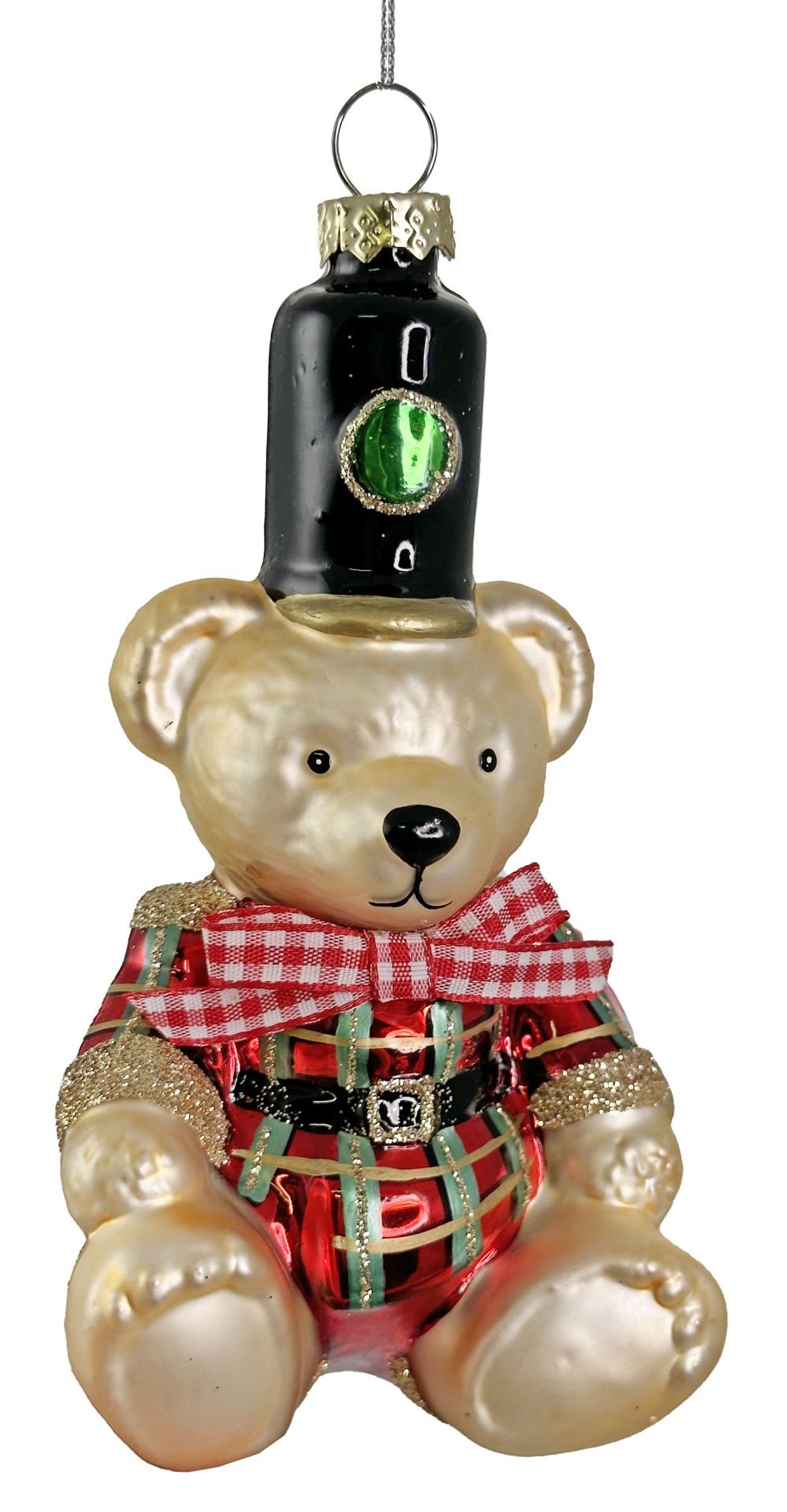 Kırmızı Takım Elbiseli Ayıcık Yılbaşı Süsü