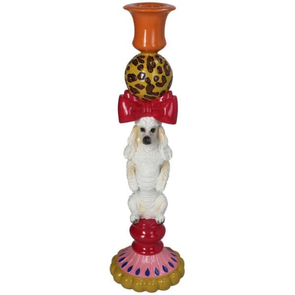 Madame Papillon Poodle Köpek Şamdan