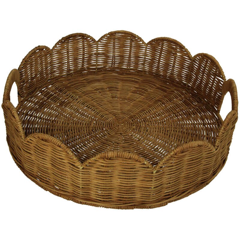 Akdeniz Dalgası Rattan Tepsi, Yuvarlak