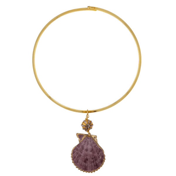 Dazlind Callico Midye Choker Kolye, Mor
