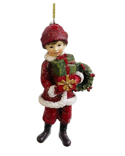 Hediye Paketli Oğlan Yılbaşı Ağacı Süsü - Kırmızı