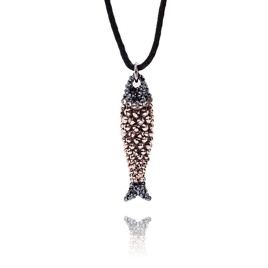 Maridaki Balık Swarovski Kolye, Rose Gold