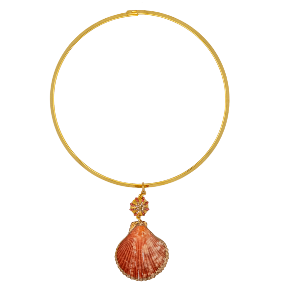Dazlind Callico Midye Choker Kolye, Coral