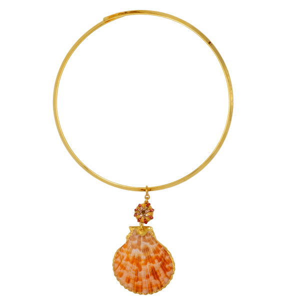 Dazlind Callico Midye Choker Kolye, Light Coral