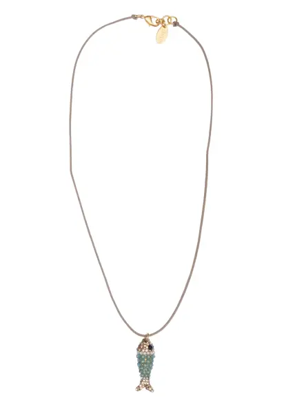 Maridaki Balık Swarovski Kolye, Small - Pacific