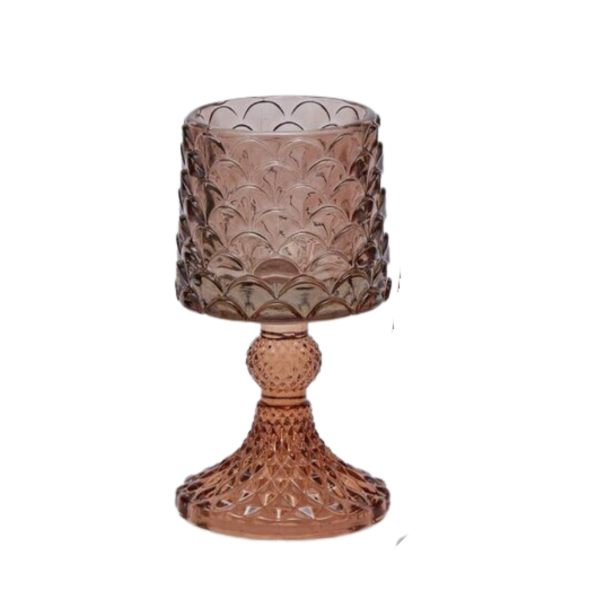 PORTACANDELA LAMBA FORMLU FÜME CAM ŞAMDAN / MUMLUK