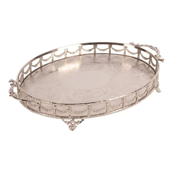 Regal Oval Gümüş Kaplama Tepsi