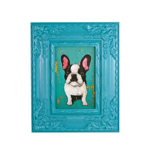 Le Petit Bouledogue Turquoise Köpek Tablo