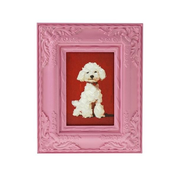Le Petit Poodle Rose Köpek Tablo