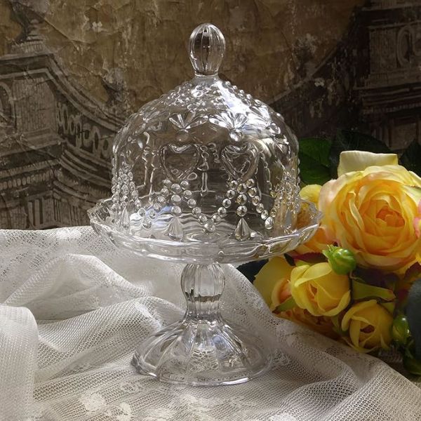 Kalplerle Kaplı Kaideli Cam Kek / Pasta Standı