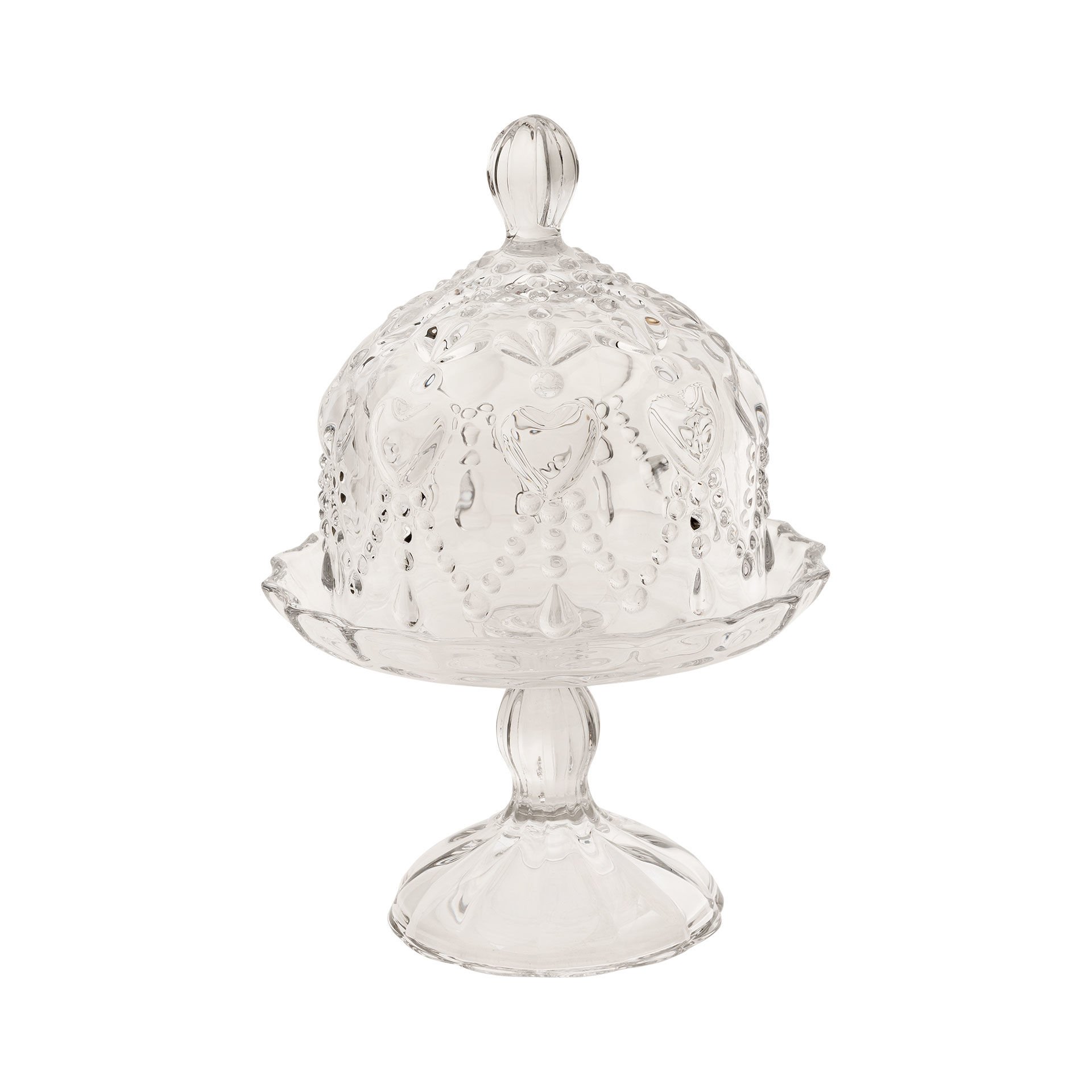 Kalplerle Kaplı Kaideli Cam Kek / Pasta Standı