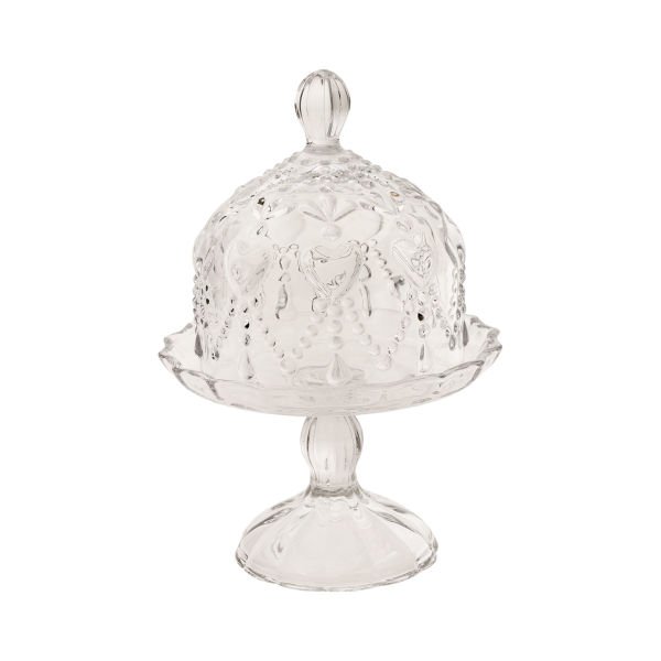 Kalplerle Kaplı Kaideli Cam Kek / Pasta Standı