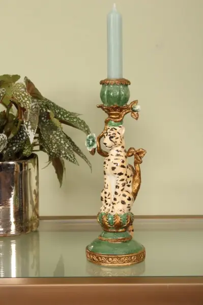 Savannah Leopar Şamdanı