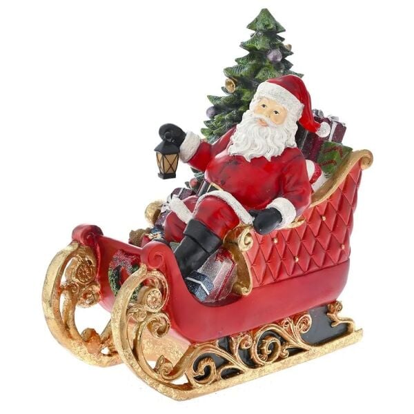 NOEL BABA LED IŞIKLI KIRMIZI YEŞİL KIZAK YILBAŞI SÜSÜ